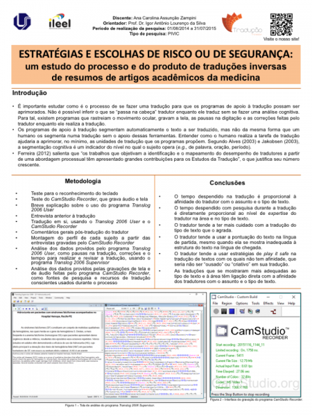 Pôster sobre processo tradutório